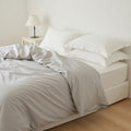 Houssea Housse de Couette Coton Gris - Confort Luxueux Toutes Tailles