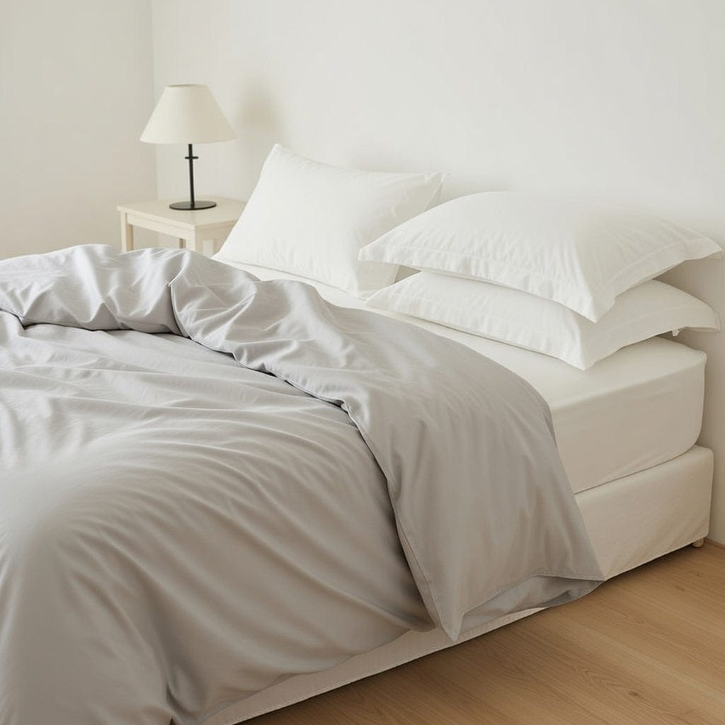 Houssea Housse de Couette Coton Gris - Confort Luxueux Toutes Tailles