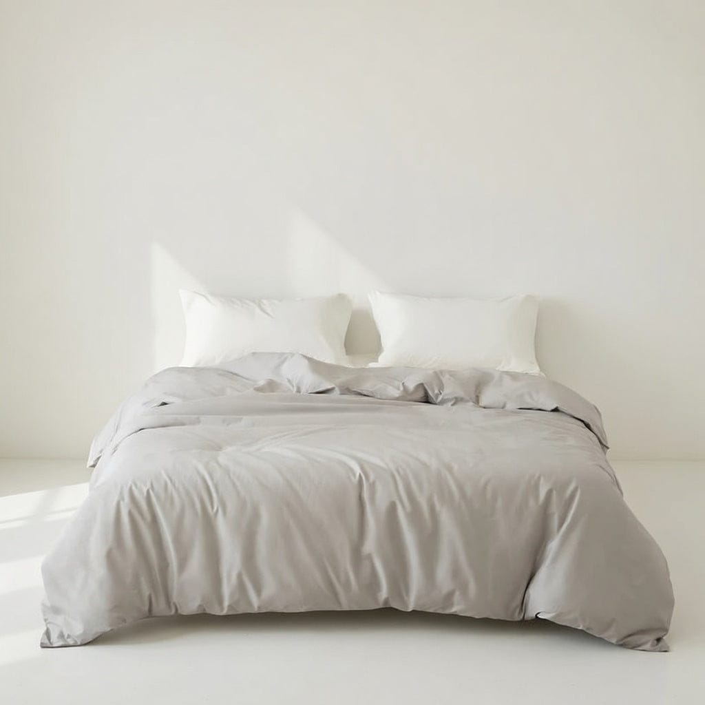 Houssea Housse de Couette Coton Gris - Confort Luxueux Toutes Tailles