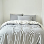 Houssea Housse de Couette Coton Lavé Grise - Confort Sophistiqué