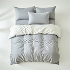 Houssea Housse de Couette Coton Lavé Grise - Confort Sophistiqué