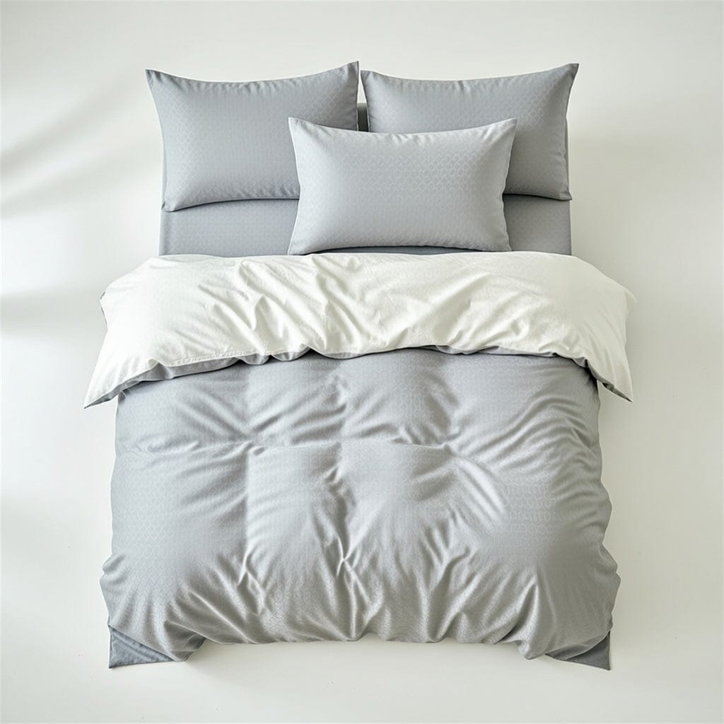 Houssea Housse de Couette Coton Lavé Grise - Confort Sophistiqué