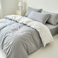 Houssea Housse de Couette Coton Lavé Grise - Confort Sophistiqué