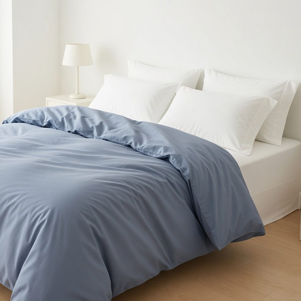 Houssea Housse de Couette Coton Premium Bleu Nuit - Confort Absolu