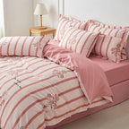 Houssea Housse de Couette Coton Rayures - Confort et Élégance