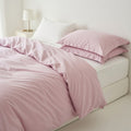 Houssea Housse de Couette Coton Rose Poudré - Confort Luxueux