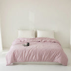 Houssea Housse de Couette Coton Rose Poudré - Confort Luxueux