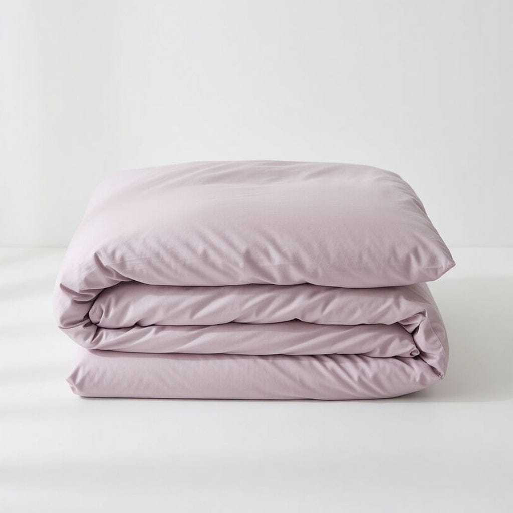 Houssea Housse de Couette Coton Rose Poudré - Confort Luxueux