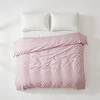 Houssea Housse de Couette Coton Rose Poudré - Confort Luxueux