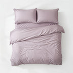 Houssea Housse de Couette Coton Rose Poudré - Confort Luxueux
