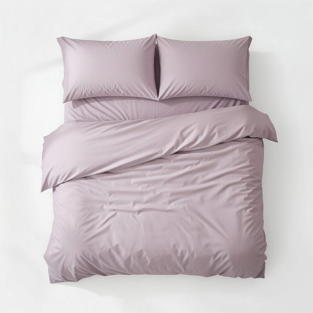 Houssea Housse de Couette Coton Rose Poudré - Confort Luxueux