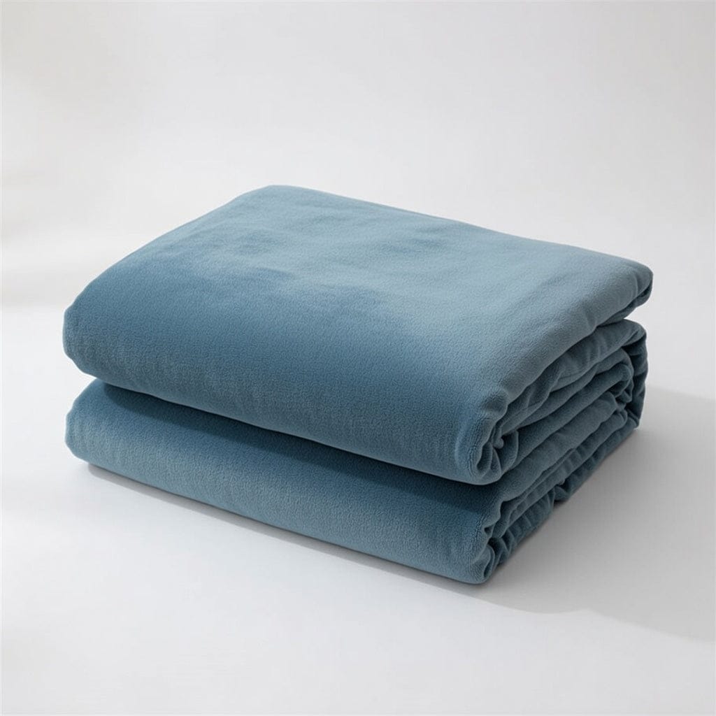 Houssea Housse de Couette en Flanelle Bleu Nuit - Confort Hivernal