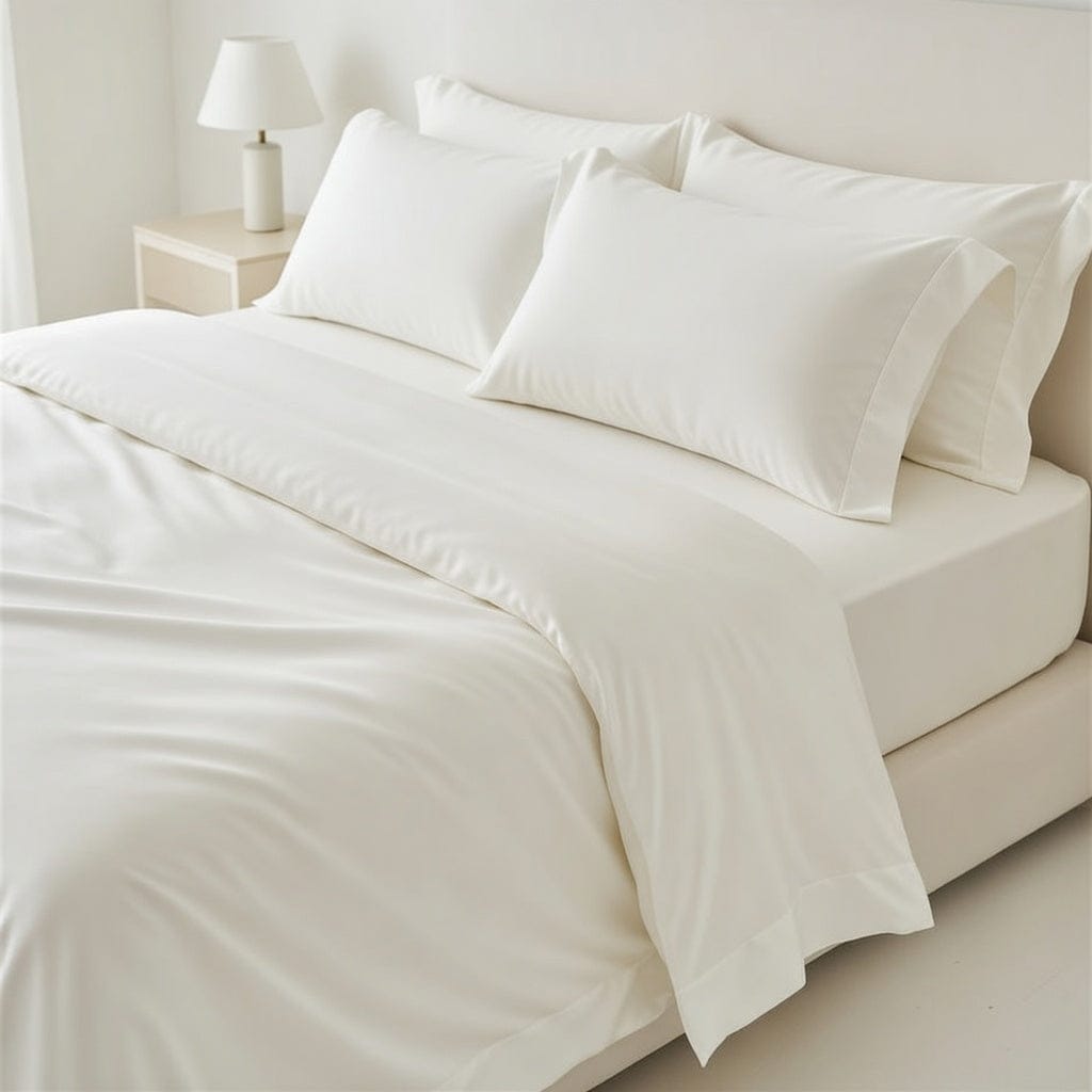 Houssea Housse de Couette en Soie Blanche - Luxe et Douceur Absolue