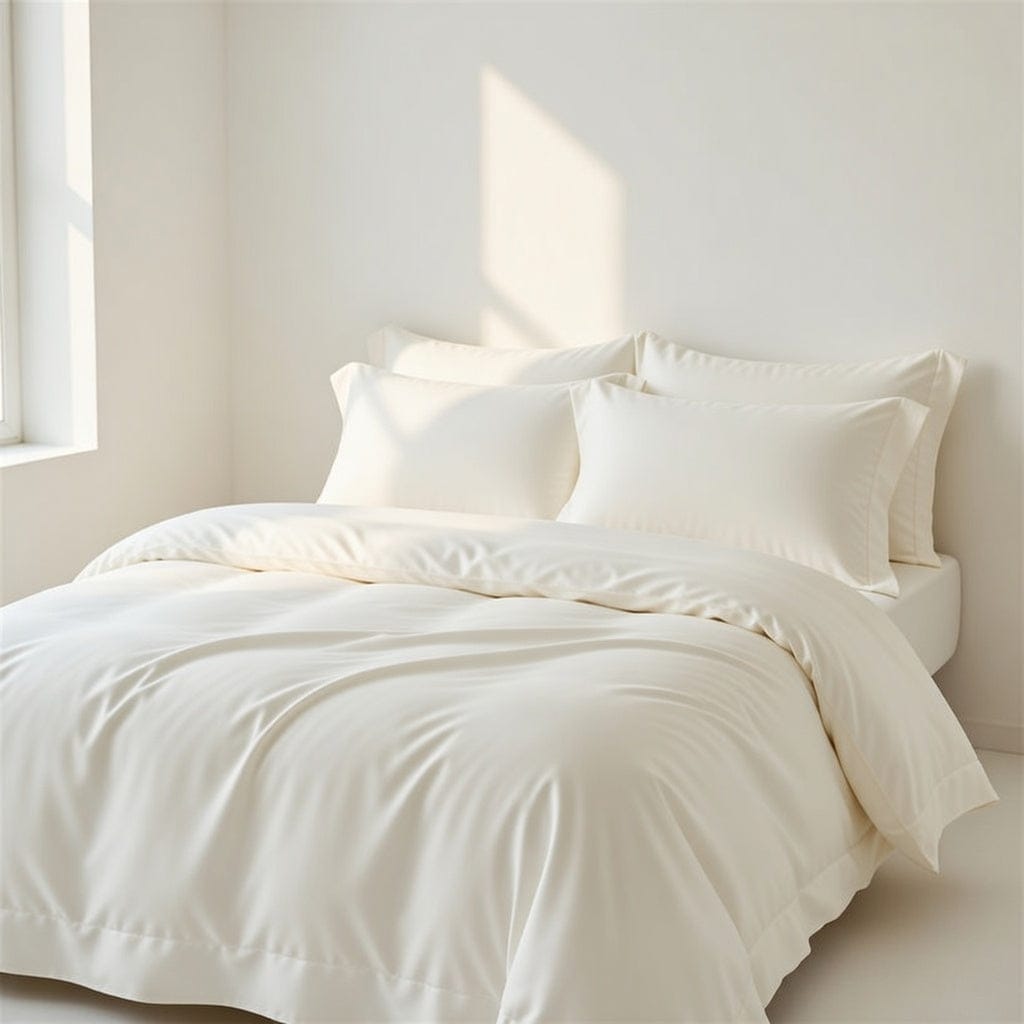 Houssea Housse de Couette en Soie Blanche - Luxe et Douceur Absolue