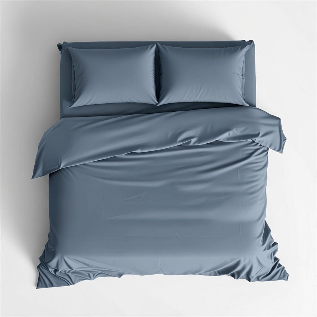 Houssea Housse de Couette en Soie Bleue - Élégance et Douceur
