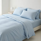 Houssea Housse de Couette en Soie Bleue - Luxe et Douceur Absolue