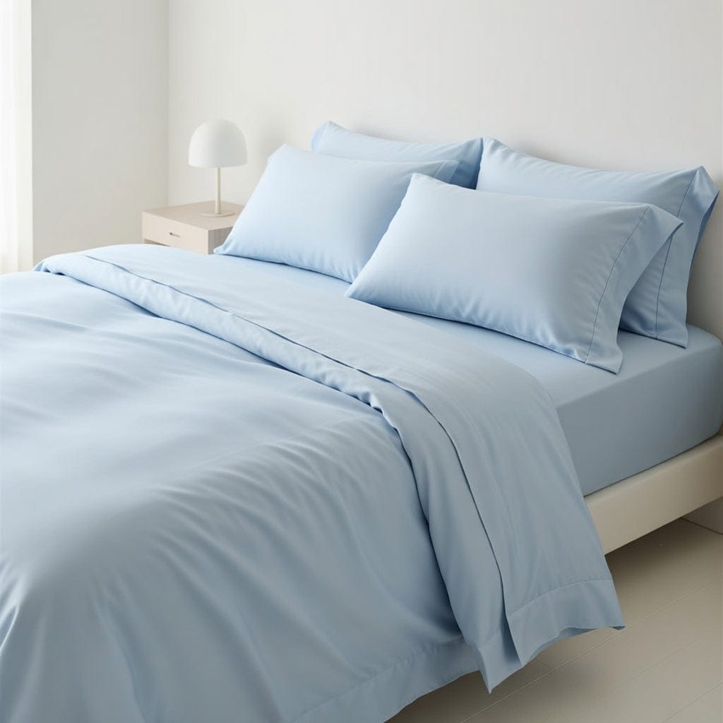 Houssea Housse de Couette en Soie Bleue - Luxe et Douceur Absolue