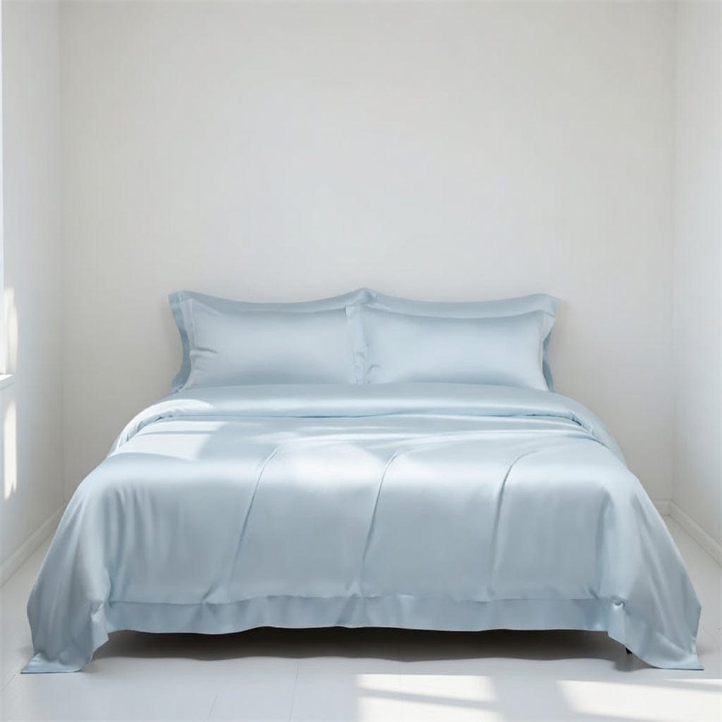 Houssea Housse de Couette en Soie Bleue - Luxe et Douceur Absolue
