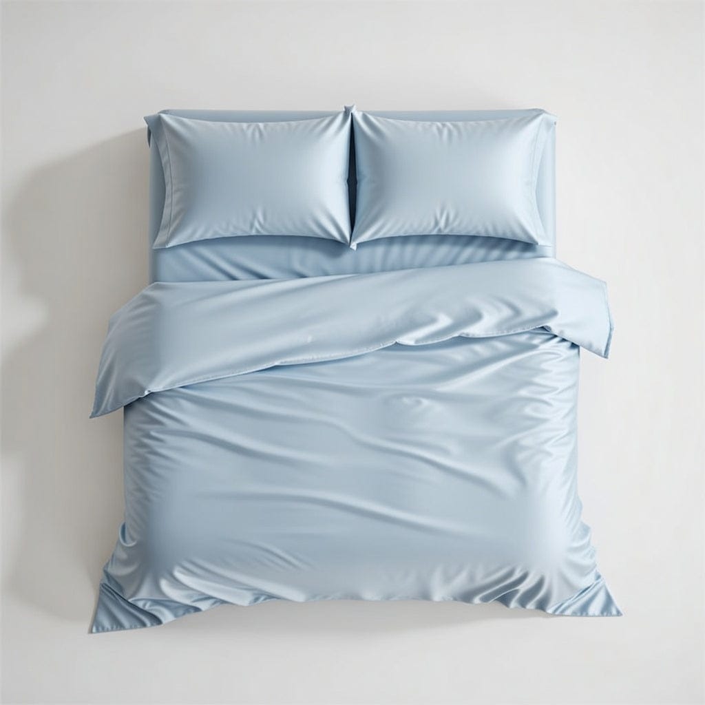 Houssea Housse de Couette en Soie Bleue - Luxe et Douceur Absolue