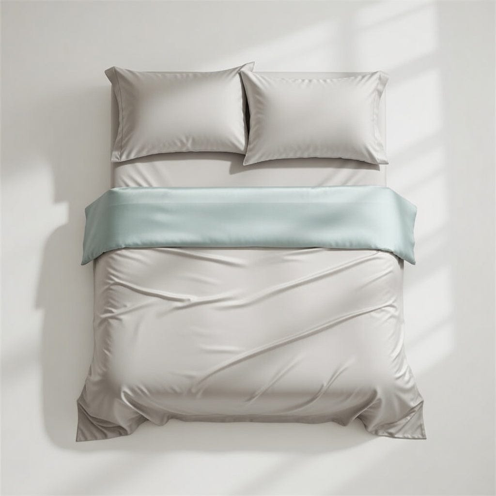 Houssea Housse de Couette en Soie Grise - Luxe et Douceur Absolue