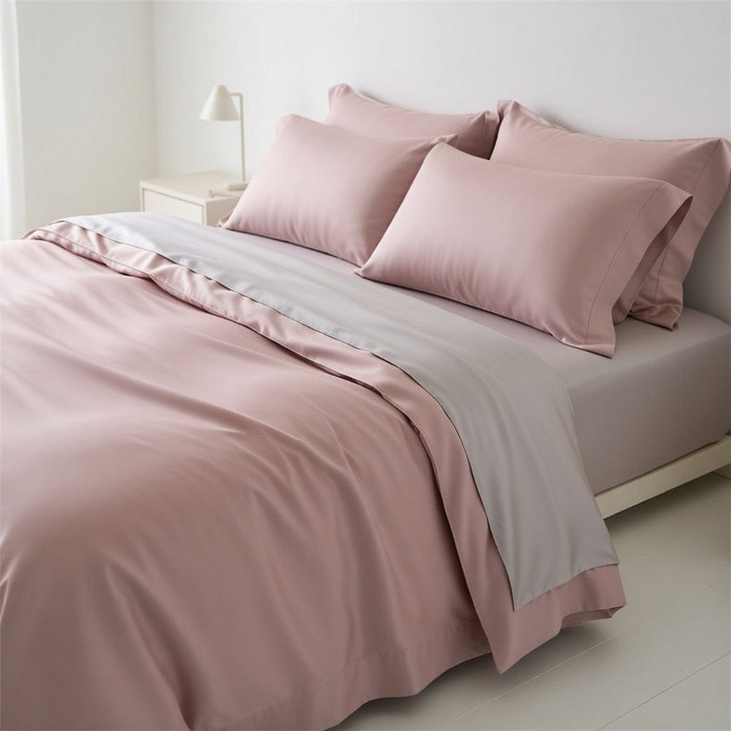 Houssea Housse de Couette en Soie Rose - Élégance et Confort Absolu