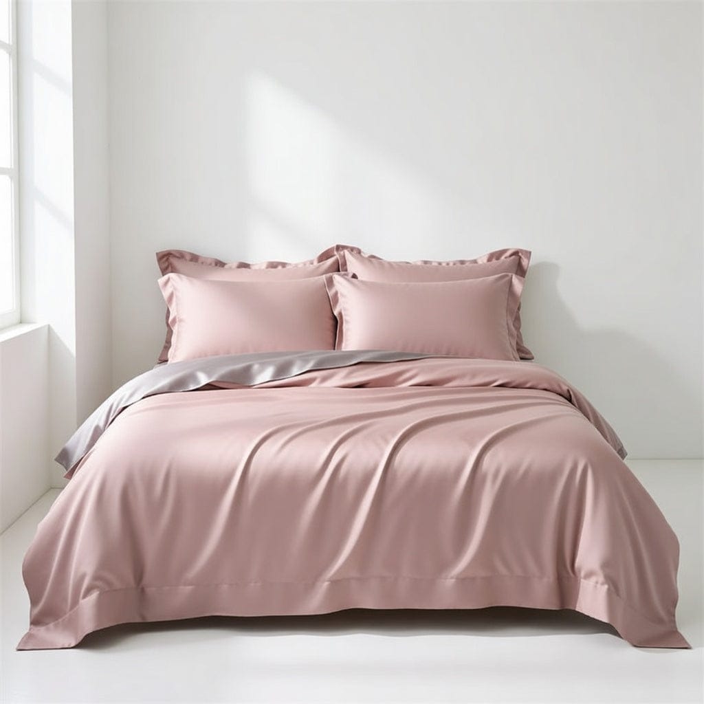 Houssea Housse de Couette en Soie Rose - Élégance et Confort Absolu