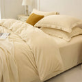 Houssea Housse de Couette Flanelle Beige - Confort Hivernal Luxueux
