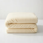 Houssea Housse de Couette Flanelle Beige - Confort Hivernal Luxueux