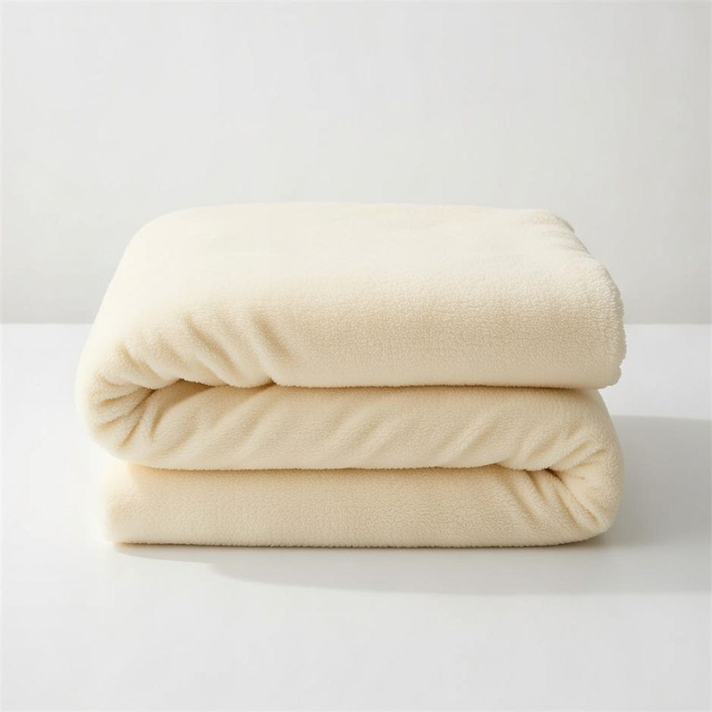 Houssea Housse de Couette Flanelle Beige - Confort Hivernal Luxueux