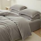 Houssea Housse de Couette Flanelle Grise - Chaleur et Élégance