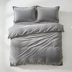 Houssea Housse de Couette Flanelle Grise - Chaleur et Élégance