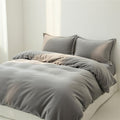 Houssea Housse de Couette Flanelle Grise - Chaleur et Élégance