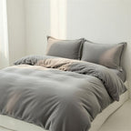 Houssea Housse de Couette Flanelle Grise - Chaleur et Élégance