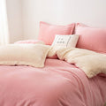 Houssea Housse de Couette Flanelle Rose - Confort Hivernal Chic