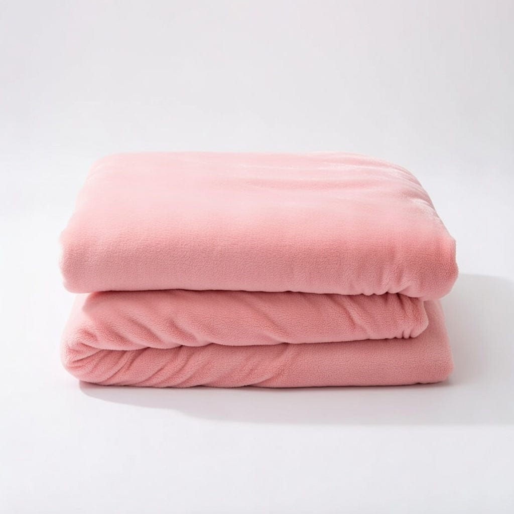Houssea Housse de Couette Flanelle Rose - Confort Hivernal Chic