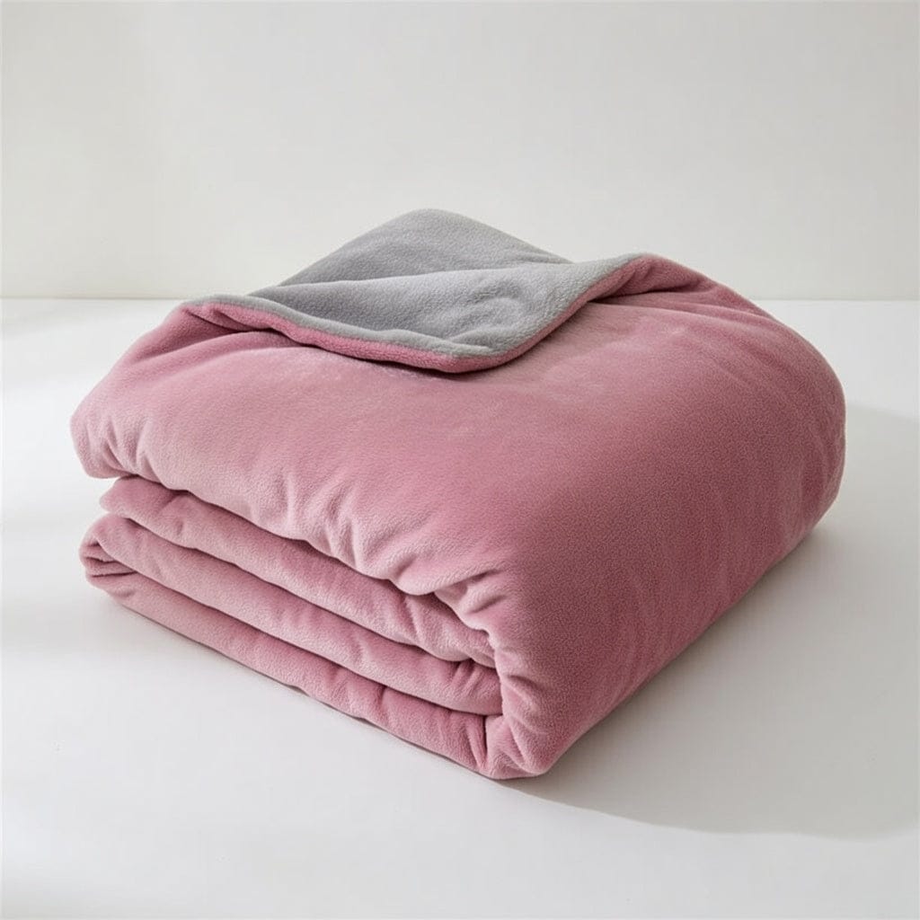 Houssea Housse de Couette Flanelle Rose - Douceur et Chaleur