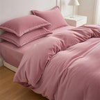 Houssea Housse de Couette Flanelle Rose Poudré - Confort Hivernal