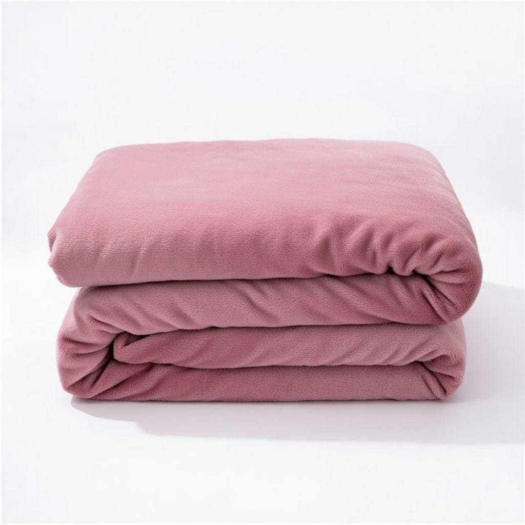 Houssea Housse de Couette Flanelle Rose Poudré - Confort Hivernal