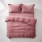 Houssea Housse de Couette Flanelle Rose Poudré - Confort Hivernal