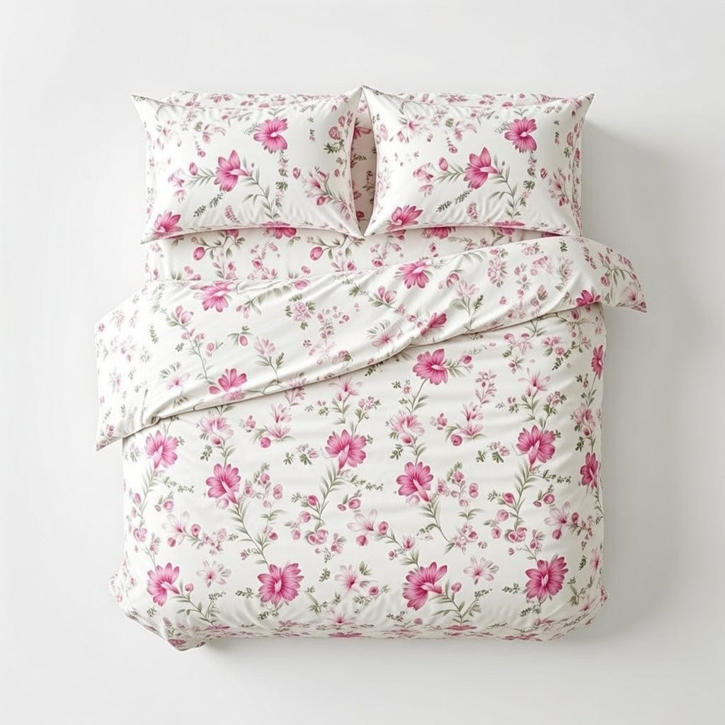 Houssea Housse de Couette Fleurie en Polyester - Confort Raffiné