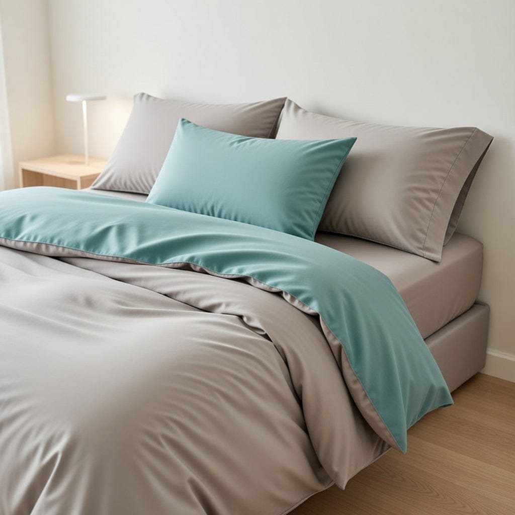 Houssea Housse de Couette Grise en Coton - Confort et Élégance