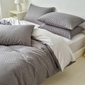 Houssea Housse de Couette Grise en Coton Lavé - Confort Luxueux