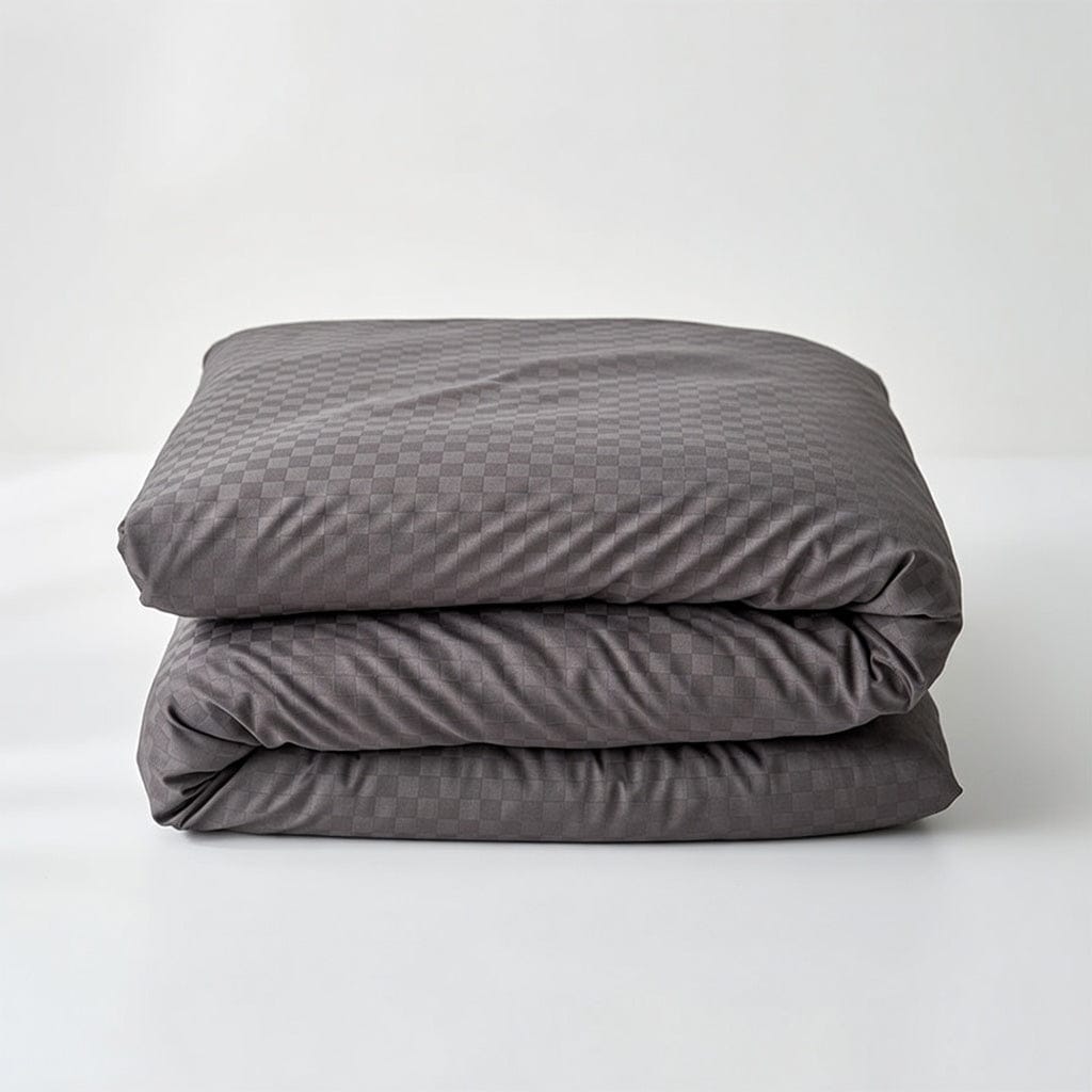 Houssea Housse de Couette Grise en Coton Lavé - Confort Luxueux