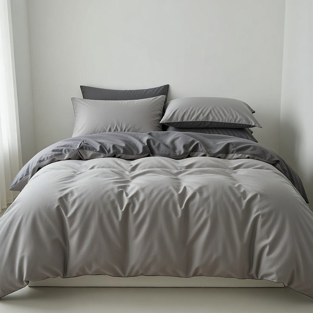 Houssea Housse de Couette Grise en Polyester - Confort et Élégance