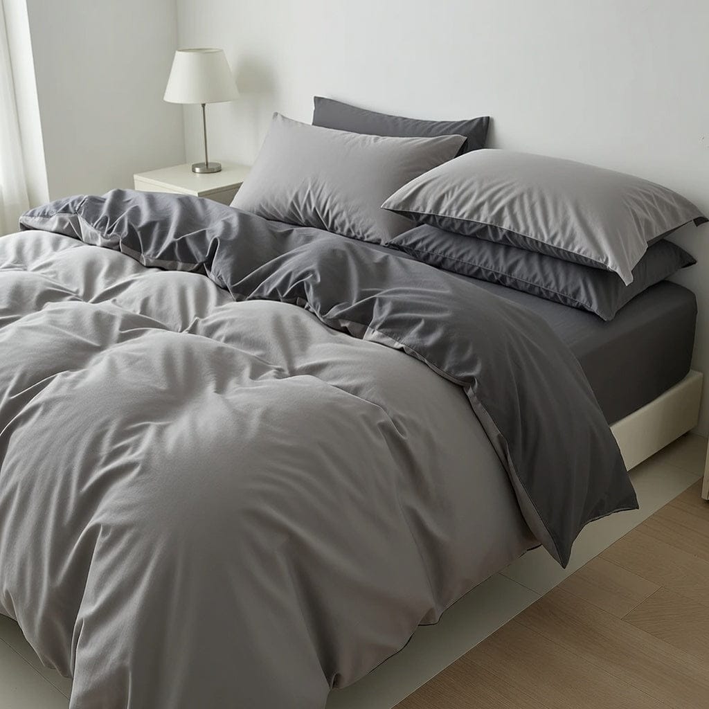 Houssea Housse de Couette Grise en Polyester - Confort et Élégance