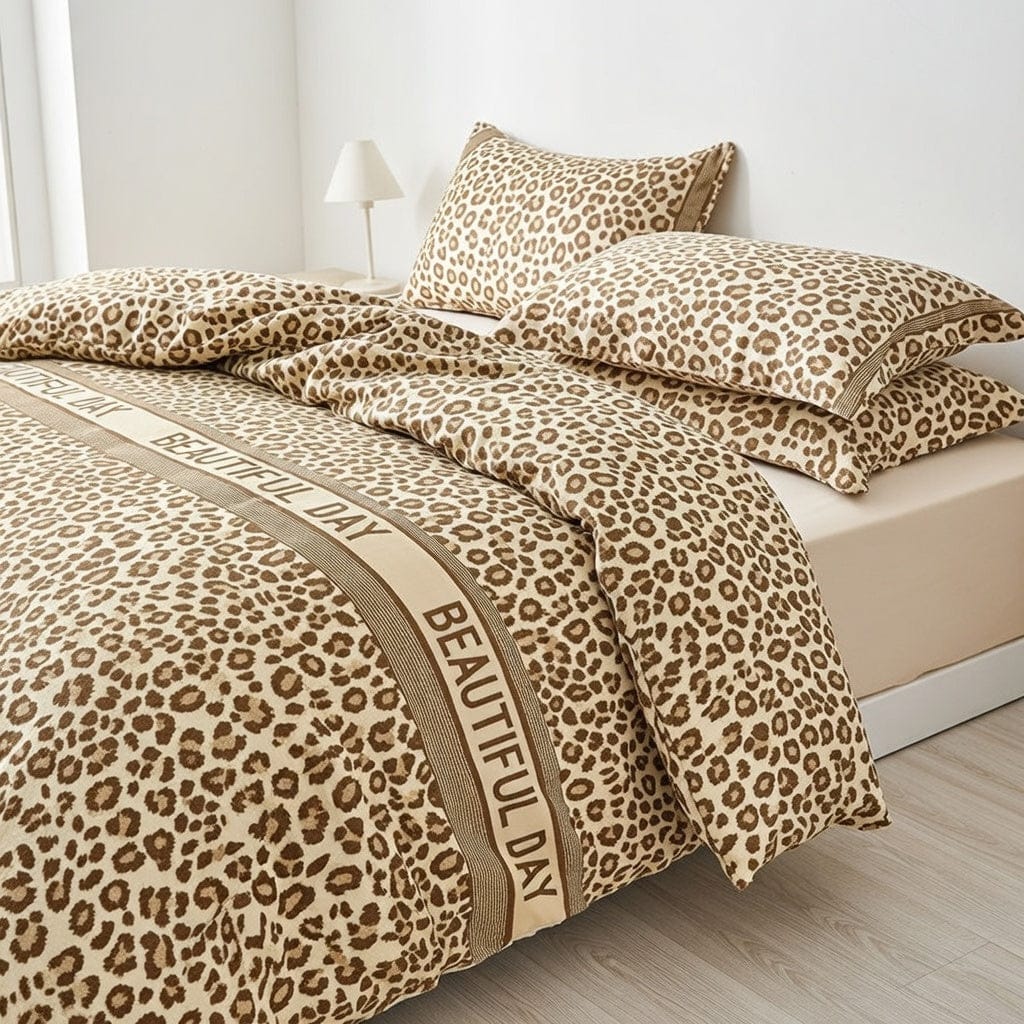 Houssea Housse de Couette Léopard en Microfibre - Élégance Sauvage
