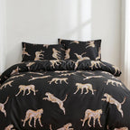 Houssea Housse de Couette Léopard Noir - Élégance Sauvage et Confort