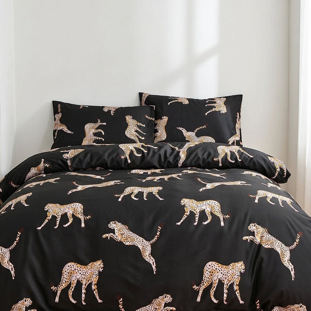 Houssea Housse de Couette Léopard Noir - Élégance Sauvage et Confort