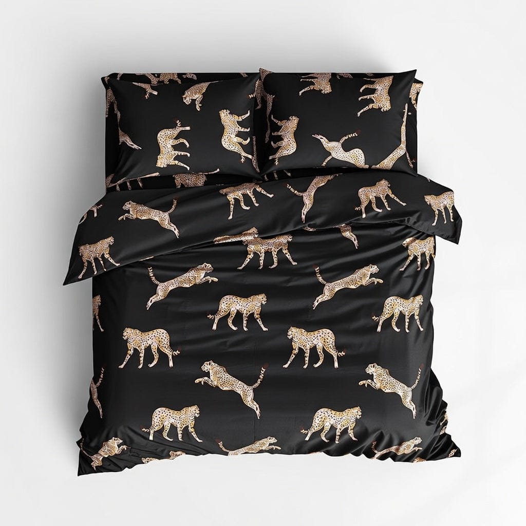 Houssea Housse de Couette Léopard Noir - Élégance Sauvage et Confort