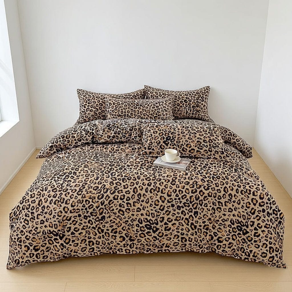 Houssea Housse de Couette Léopard Polyester - Style Sauvage et Confort